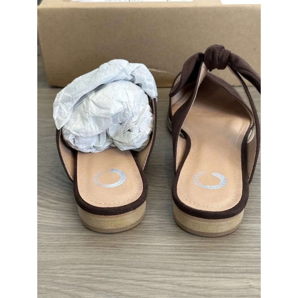 Journee Collection Footwear, Telulah Brown Mule Flats,‎ Womens Size 8